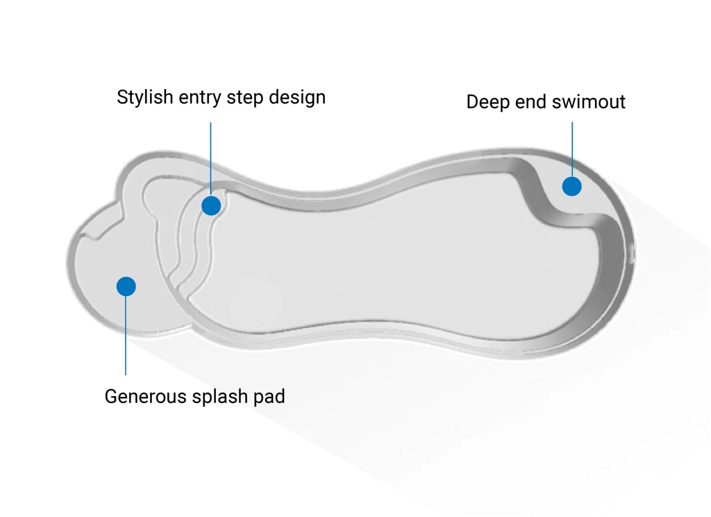 An overview of the key features of The Eclipse fiberglass pool shape